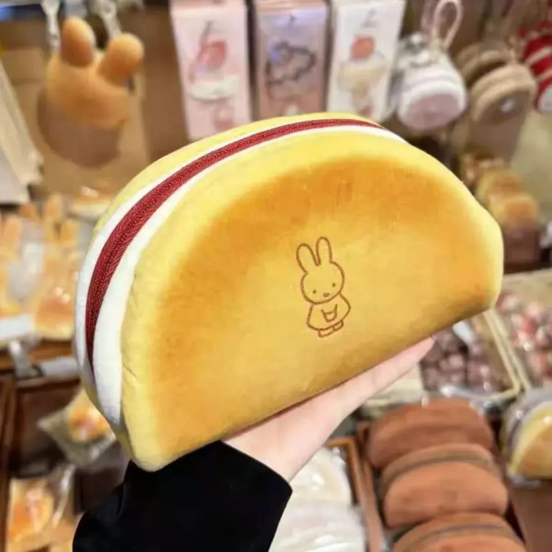 Kawaii mifune coelho pão lápis caso criatividade na moda para estudantes papelaria macaroon saco de armazenamento de maquiagem de desenhos animados japoneses — image 5