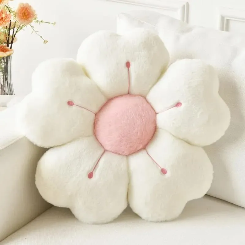 Soft Plush Flower-Shaped Plush Throw Pillow - Comfortable and Cute Mattress and Sofa Decor Cushion Chair Cushion Floor Cushion