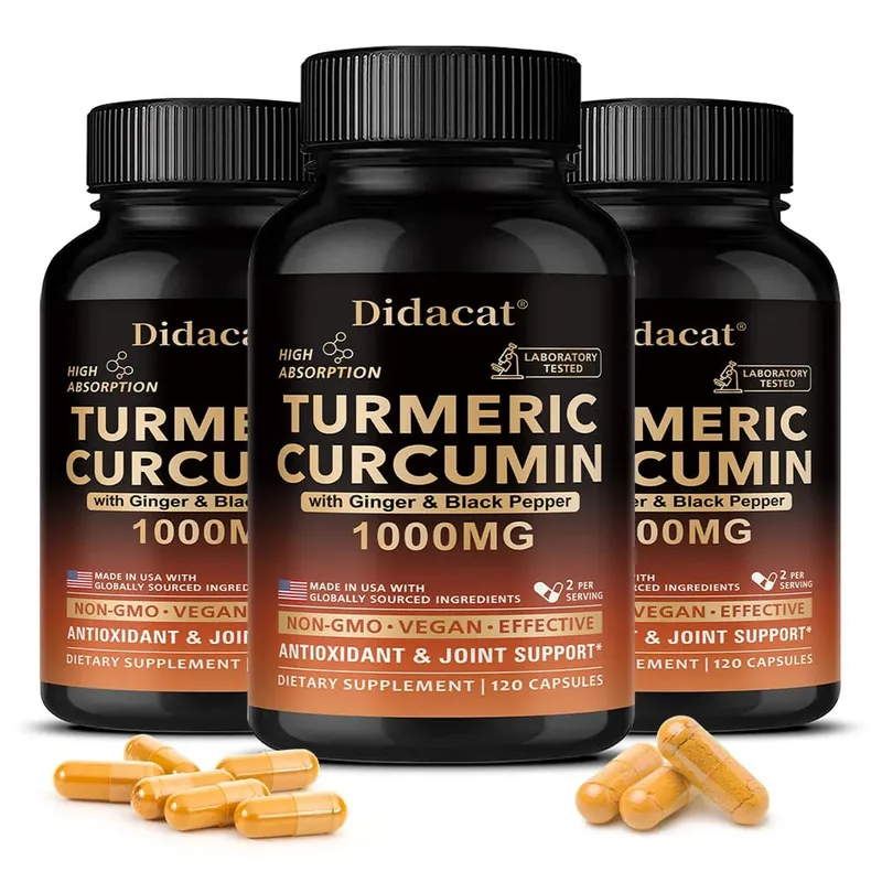 Turmeric Curcumin with Ginger & Black Pepper 1000mg High Absorption Antioxidant & Immune Support 30/60/120 Capsules — image 10