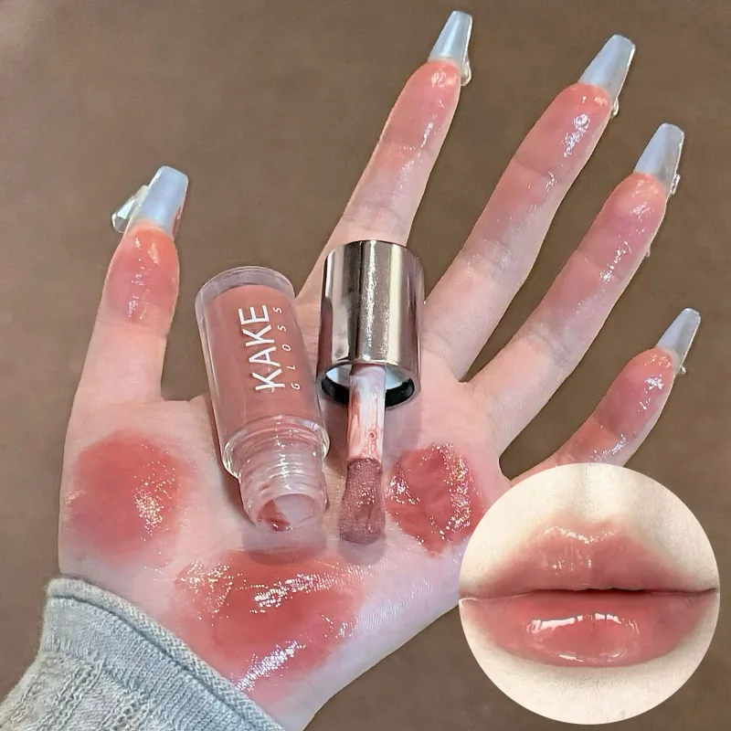 Batom líquido espelhado, hidratante, gelatina marrom, luz labial, brilho labial sexy, longa duração, nude, maquiagem, cosméticos