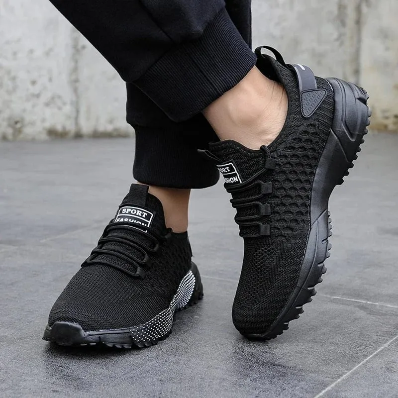 Men's Mesh Shoes Unique Grid Trend Design Breathable Comfortable Running Shoes Summer New Track Field Basketball Sports Shoes