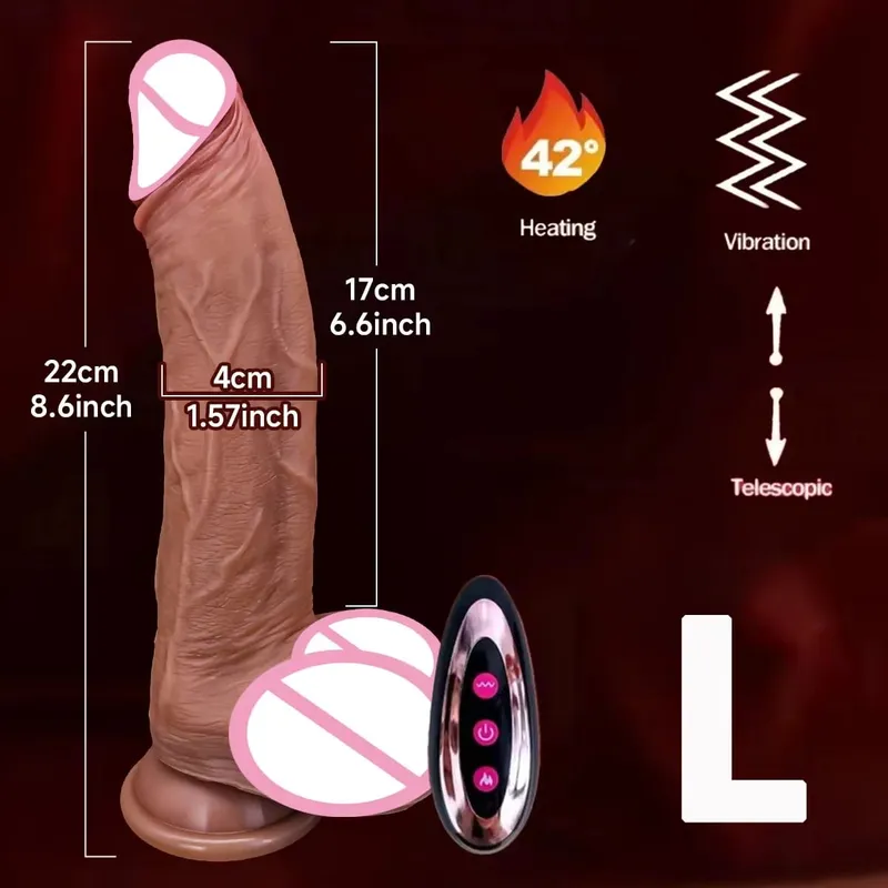 Vibrador realista telescópico vibrador feminino masturbador empurrando pau grande silicone masturbação pênis adulto brinquedos sexuais para mulher