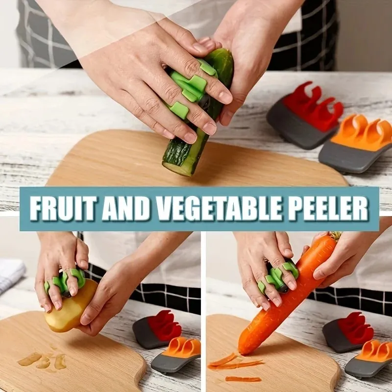 1pc Stainless Steel Handheld Vegetable Peeler with Rubber Finger Grip Comfortable Palm Peeler Suitable for Carrots Etc