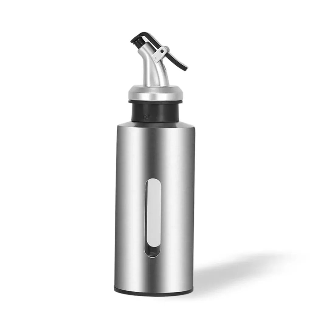 1 pçs cozinha garrafa de azeite recipiente plástico garrafa de aço inoxidável corpo pote jar pro vinagre molho titular dispensador de cozinha