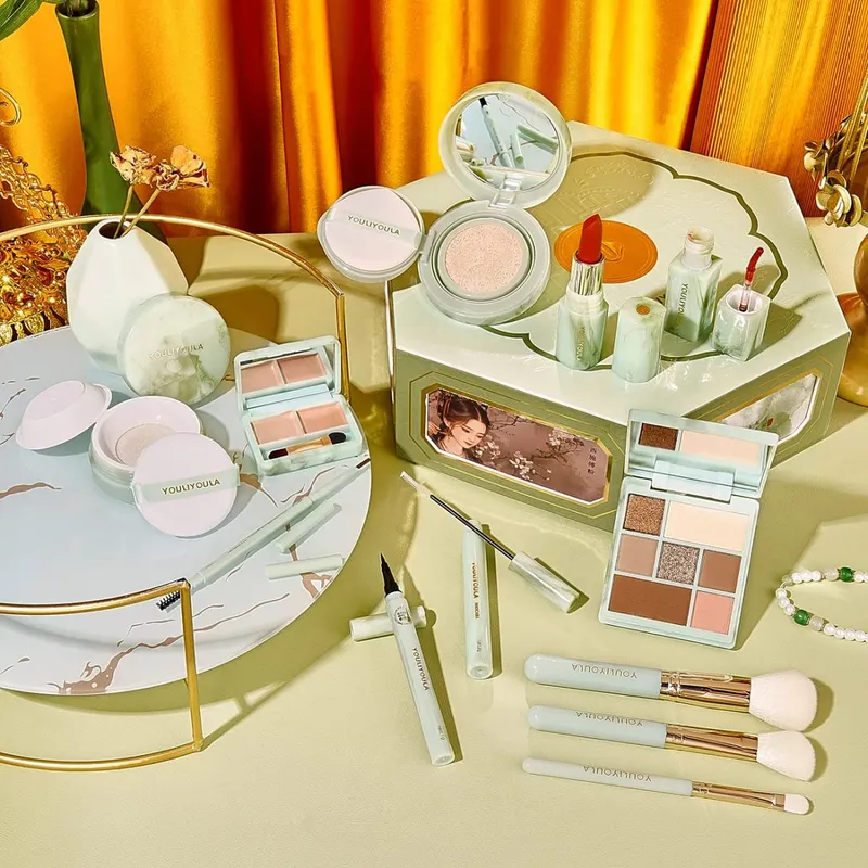 Ancient Charm Fresh Breeze Makeup Set Cosmetics Full Set Chinese Style Makeup Gift Box Holiday Gift with Makeup Brush Set
