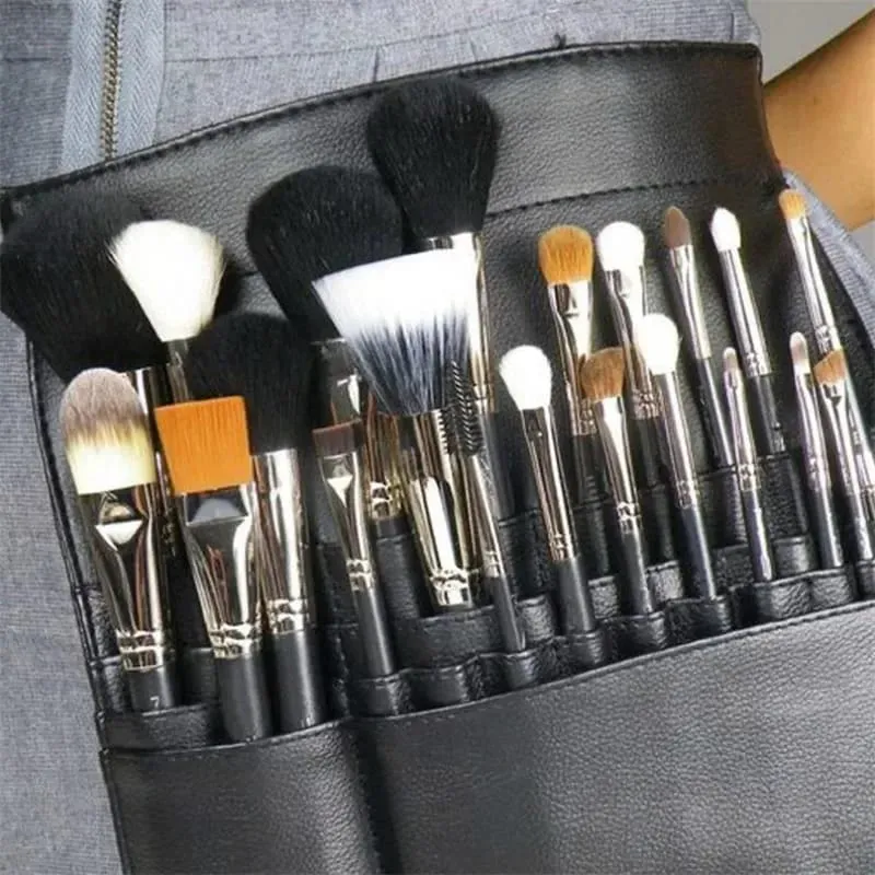 Bolsa de pincel de maquiagem profissional multifuncional com cinto bolsa de couro pu para cosméticos bolsa de cintura para maquiagem artista grande capacidade 20 #47