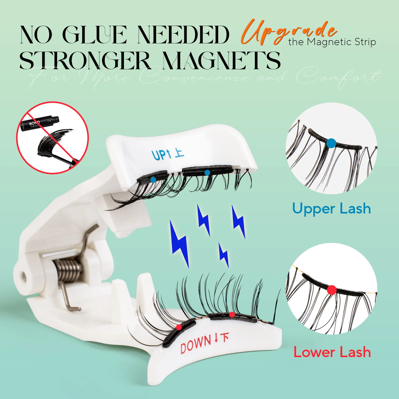 Cílios magnéticos macios, sem necessidade de cola, cílios 3d de aparência natural reutilizável, fácil aplicação, kit de cílios magnéticos macios para maquiagem dos olhos