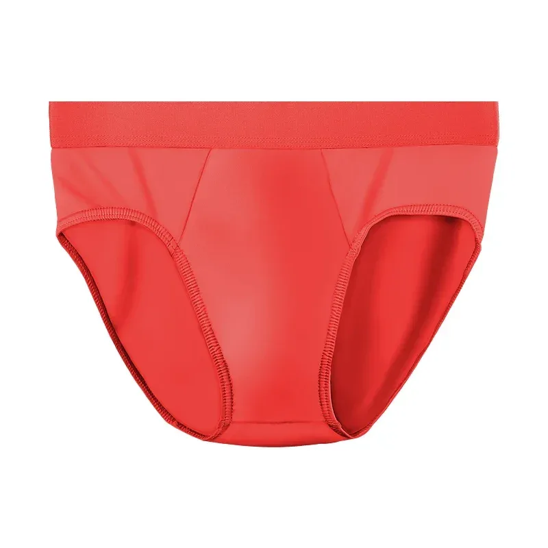 3 peças de gelo masculino - roupa íntima de seda. Estilo fino para o verão, com cuecas em U convexas. Shorts respiráveis ​​de cor sólida