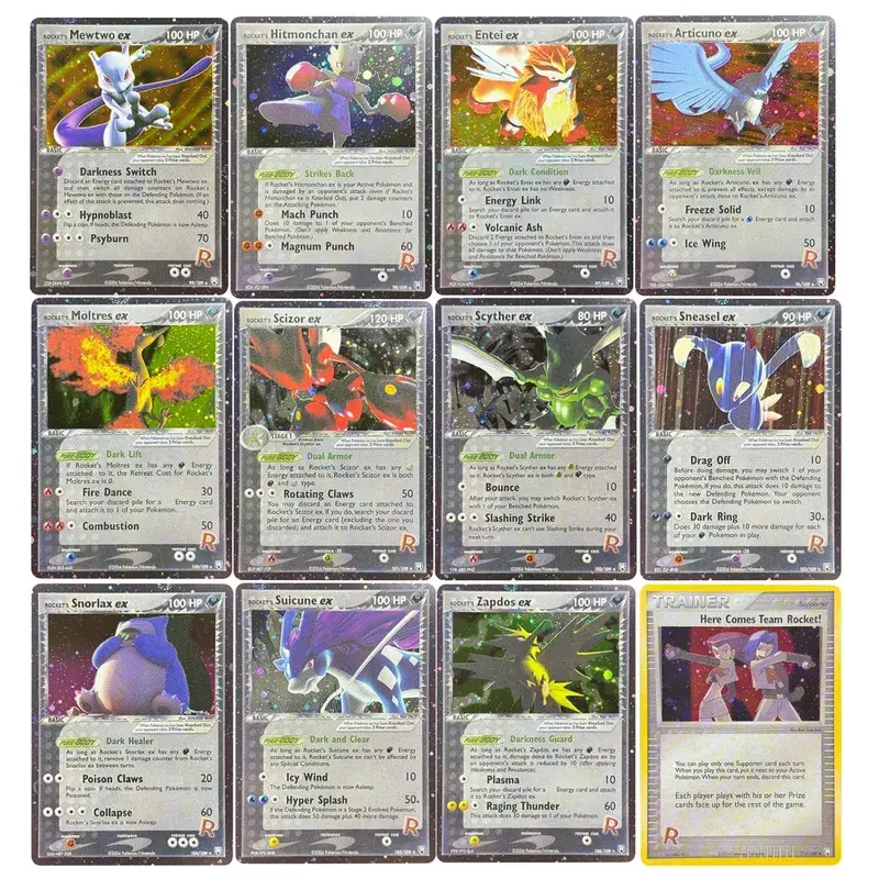 Cartões proxy Team Rocket Returns (TR) Rocket’s Moltres Rocket’s Sneasel Treecko Star Dark Ampharos Azumarill Mudkip Star