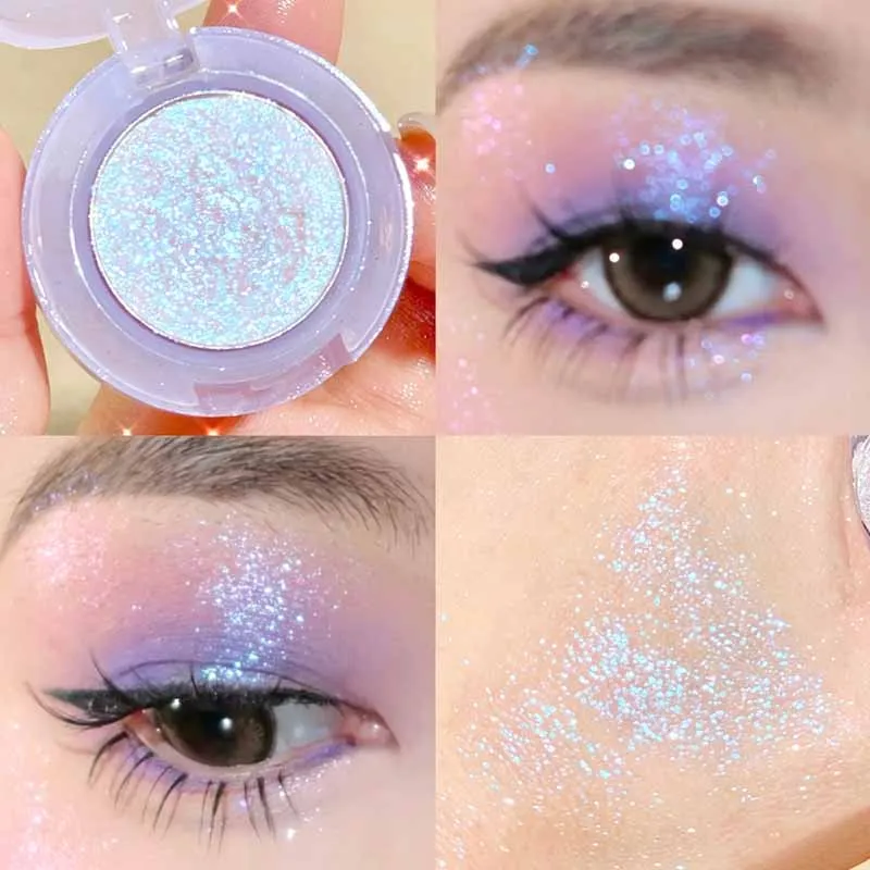 Sombra de olhos monocromática de alto brilho, à prova d'água, pêssego, rosa, longa duração, sedosa, fácil de colorir, diamante brilhante, cosméticos, 1 peça
