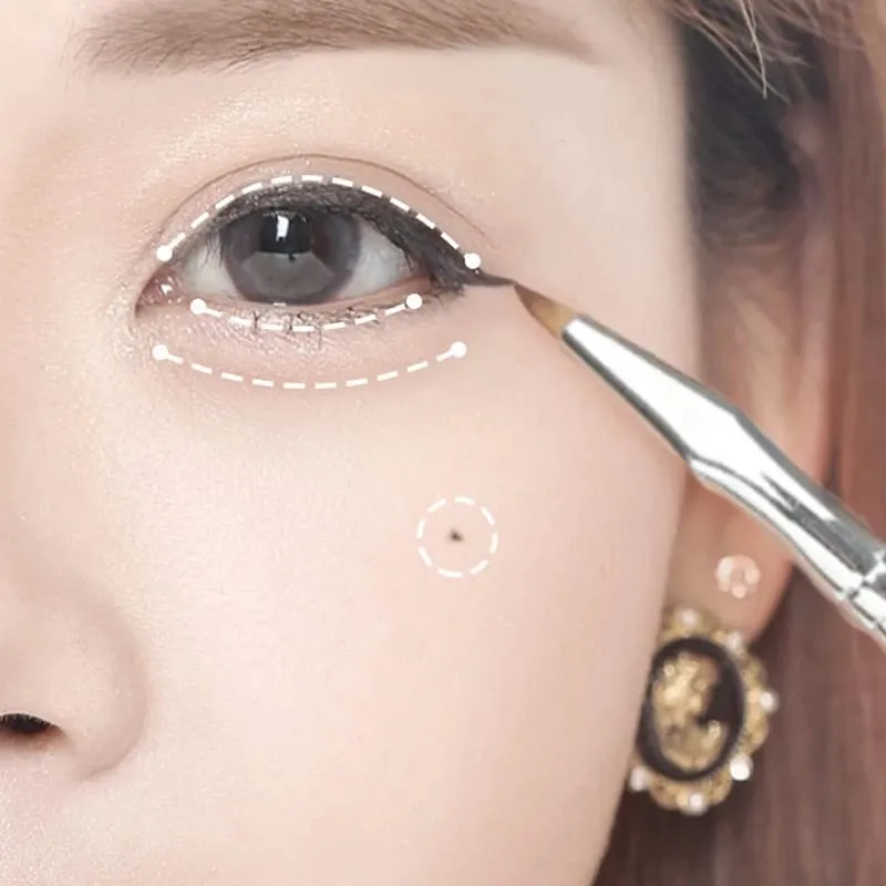 Conjunto de pincéis profissionais para maquiagem de olhos, 7 peças, ângulo dobrado, delineador e corretivo sob os olhos, Aegyo Sal, ferramenta de sombra e rasgo