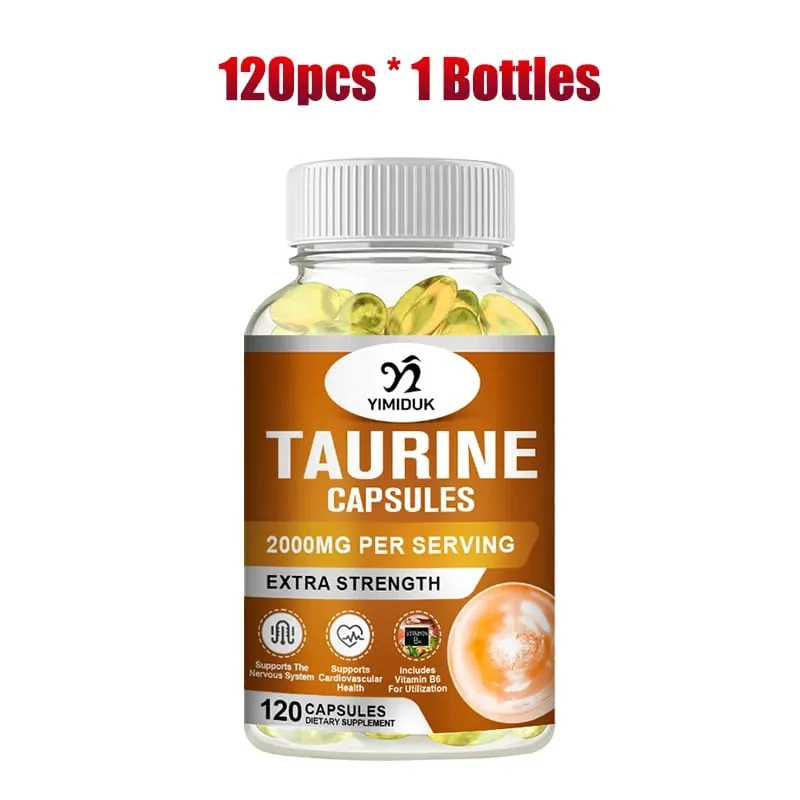 Compre 1 e ganhe 1 grátis! Suplemento de Taurina Premium para Foco e Exercício, Aumenta a Resistência, Reduz a Fadiga e a Função Cardiovascular