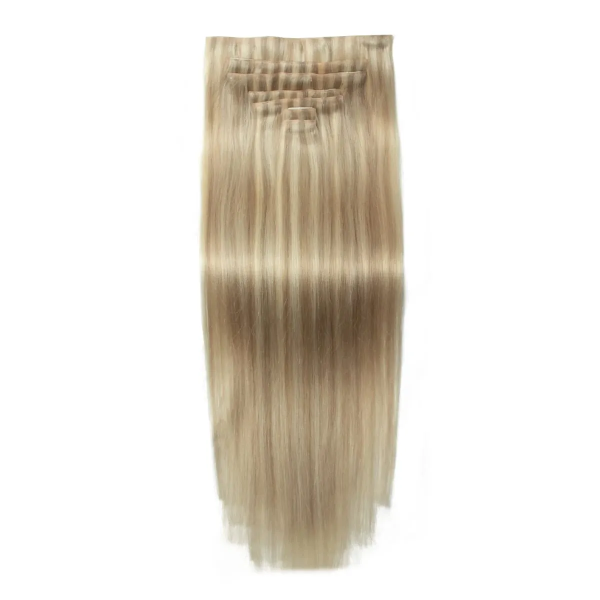 PU Seamless Clip In Hair Extensions Real Natural Invisible PU Tape Weft Clip Ins Machine Remy 12-24inch Invisible Clip Ins 7PCS