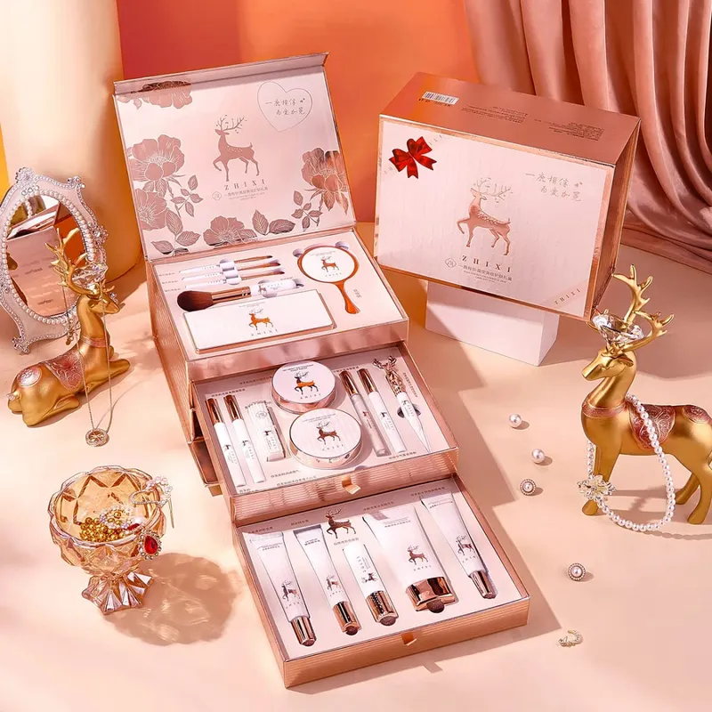 20 pçs conjunto de maquiagem caixa completa batom sombra conjunto presente conjunto completo compõem produtos de cuidados com a pele cosméticos para mulher