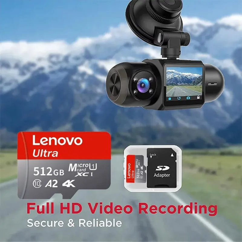 Lenovo High Speed Micro SD Memory Card 512GB 4K Full HD Video Compatible with Phone GoPro Action Camera 64GB 128GB 256GB