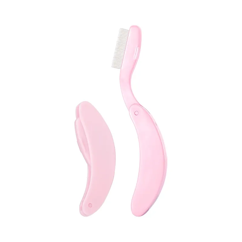 1pc design curvo escovas de cílios pentes separador dobrável aço inoxidável ferramenta pentear cílios beleza portátil