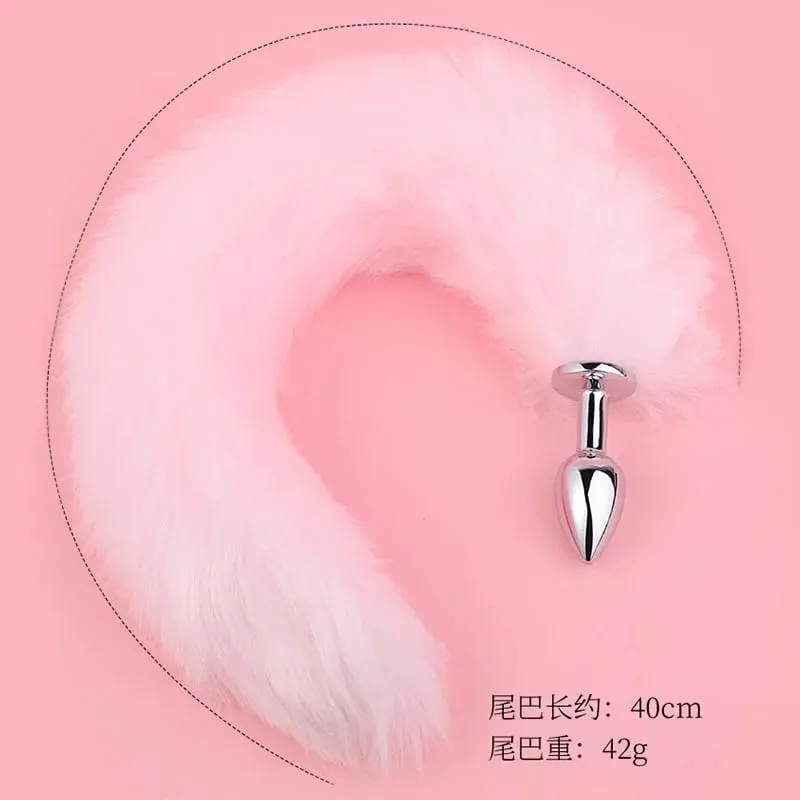 Sexo sm adereços metal anal plug cor sólida raposa cauda anal plug quintal desenvolvimento treinamento plug anal brinquedos expandir o ânus — image 9