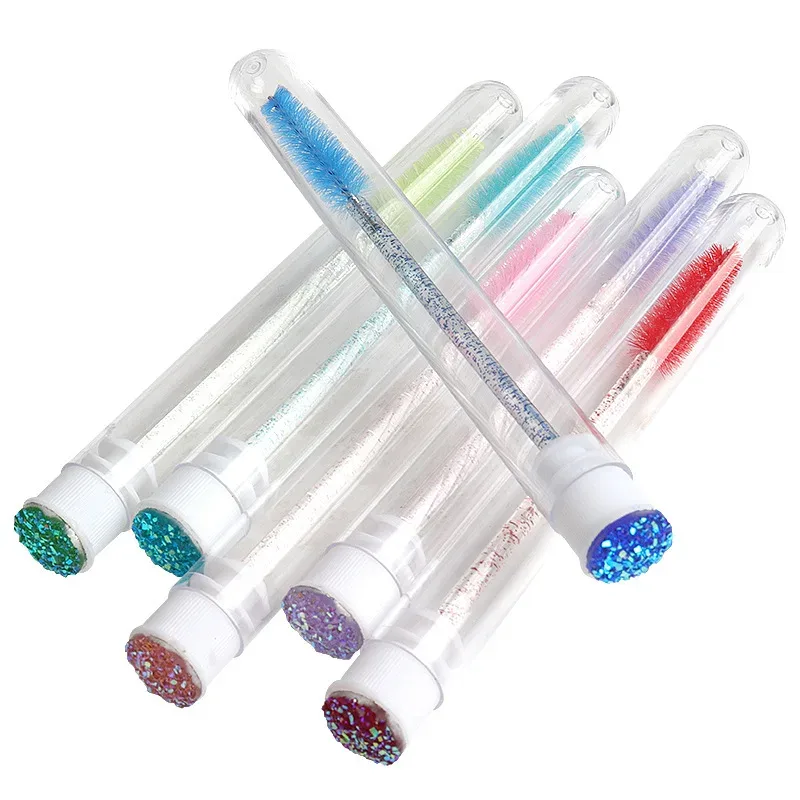 10Pcs Reusable Eyelash Brush Mascara Wands for Eyelash Extension Makeup Brushes Crystal Micro Drill Separate Tube — image 5