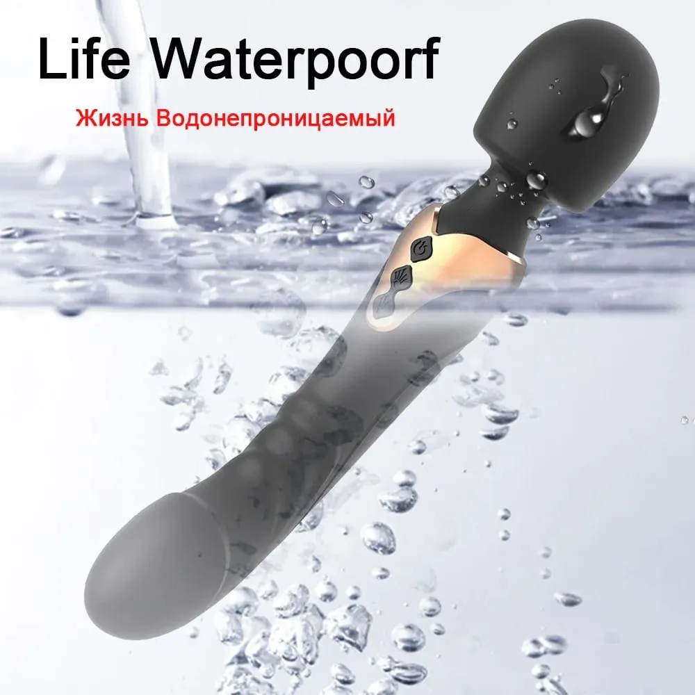 Vibrador av poderoso feminino, varinha mágica, 10 modos, estimulador de clitóris, ponto g, vagina, massageador de mamilos, brinquedos sexuais adultos para mulheres