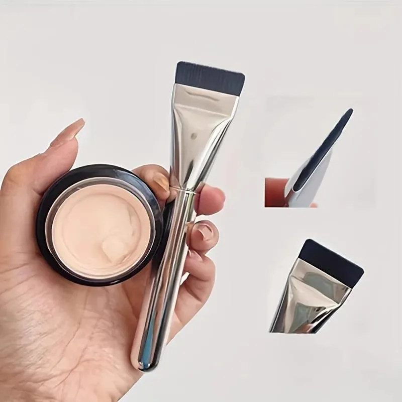 1/2 unidades de base multiuso ultrafina, hipoalergênica, escova de base oval com cerdas de nylon - perfeita para contorno facial