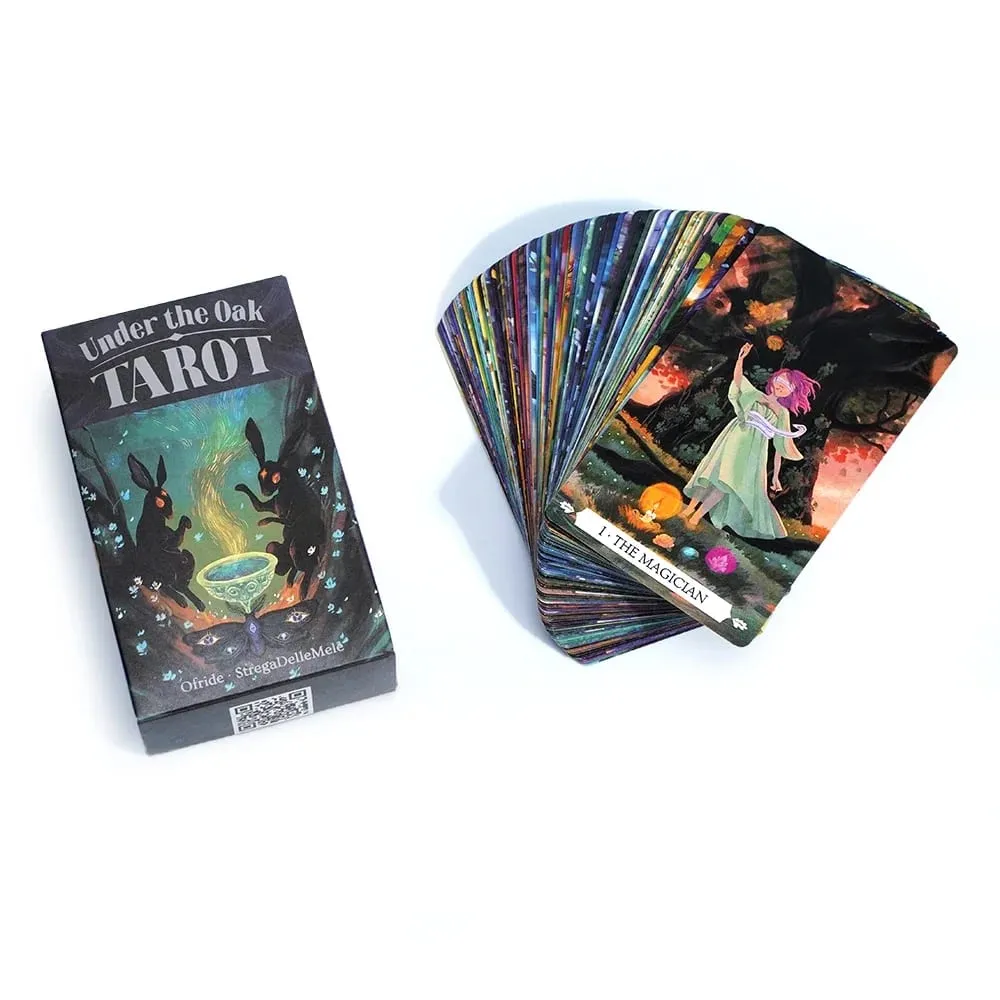 Sob o carvalho 78 peças de cartas de tarô, baralho de adivinhação exclusivo, jogo que combina fatos e ficção para leituras perspicazes