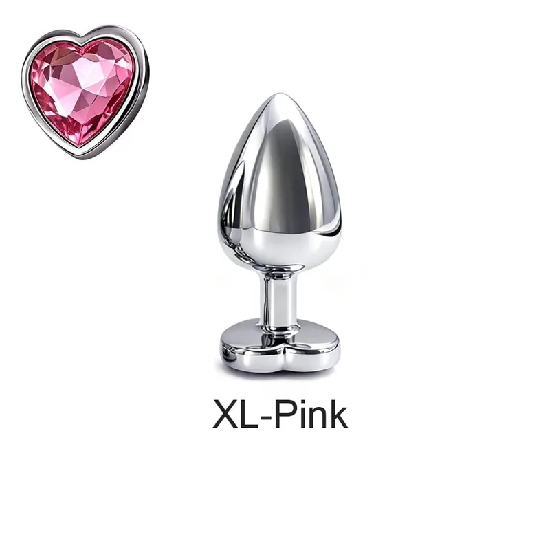 5 tamanhos de metal anal plug conjunto com base de coração suave massagem de próstata butt plug brinquedos sexuais para homens mulheres casais