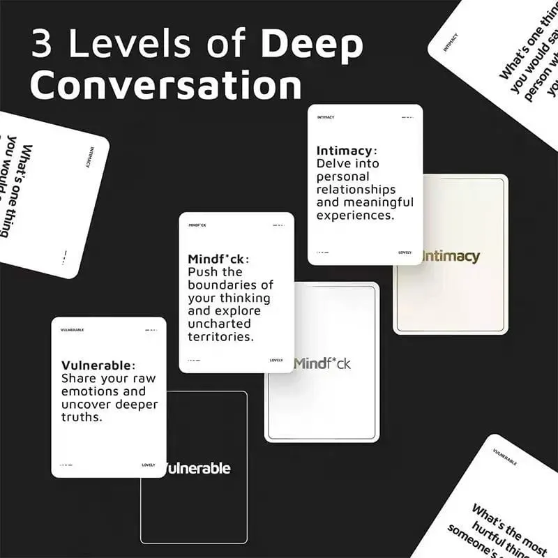 9x6.5cm substância por adorável edição em inglês bonito jogo de cartas de conversa profunda diálogo significativo com 90 cartões