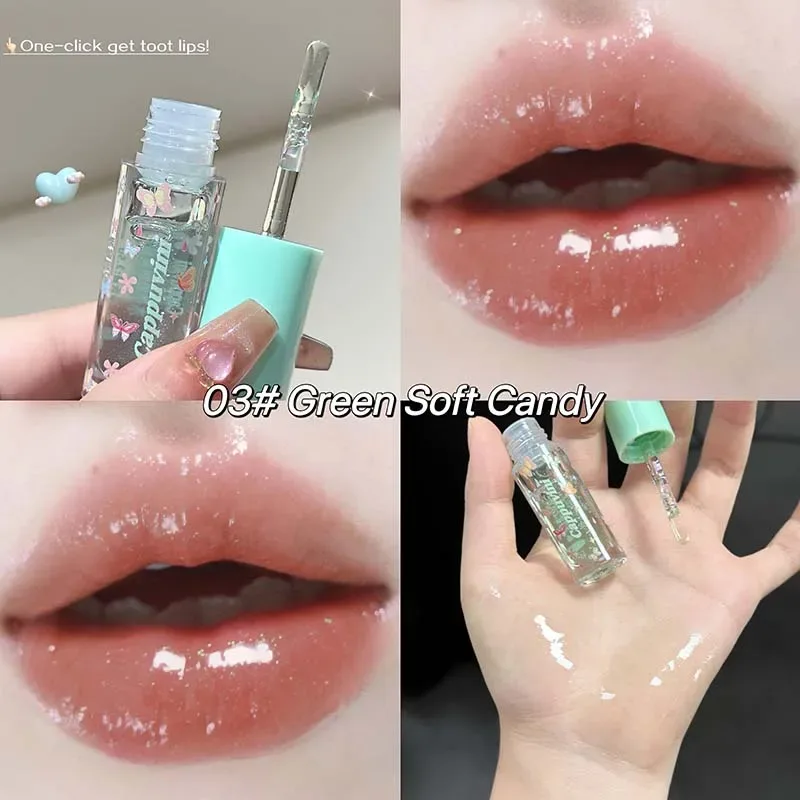 Hidratante Água Luz Lip Gloss Shimmer Transparente Geléia Espelho Lip Glaze Crystal Clear Hidratante Plumping Lip Gloss Maquiagem