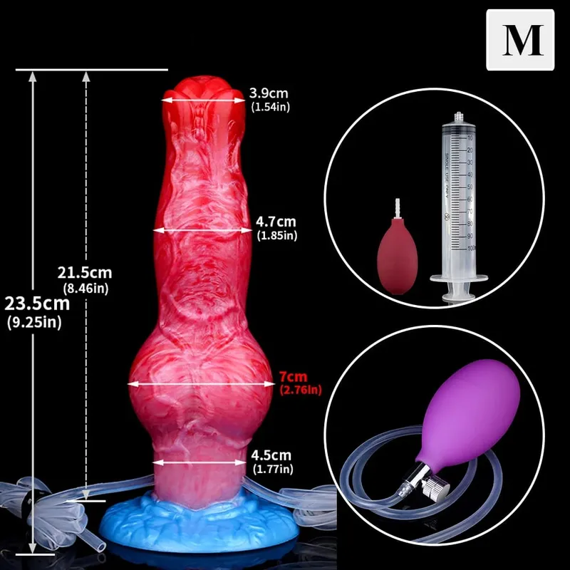 Ejaculação anal plug cão/lobo vibrador inflável grande nó pênis com função de esguicho forte otário brinquedo sexual para mulher — image 10