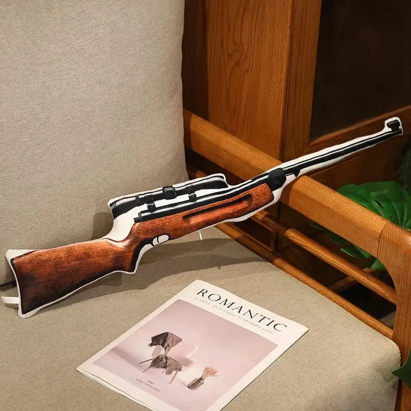 Super legal realista recheado impresso arma de fogo brinquedos de pelúcia macio engraçado lifeiliek rifle sniper rifle brinquedos adereços de jogo para meninos