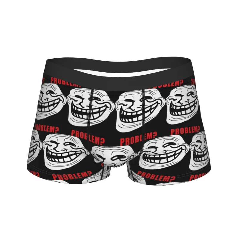 Rage comic trollfac tronco engraçado anime bolsa roupa interior venda quente padrão boxer breve confortável cuecas masculinas plus size