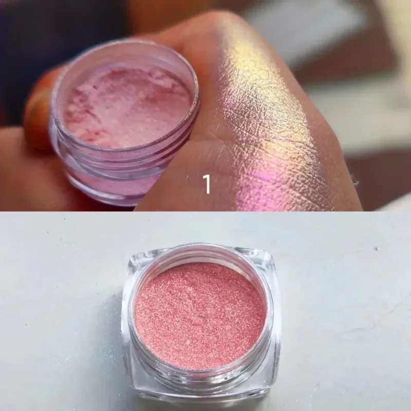 Glitter sombra em pó de longa duração cromo camaleão holográfico sombra em pó pigmento maquiagem dos olhos para mulheres cosméticos