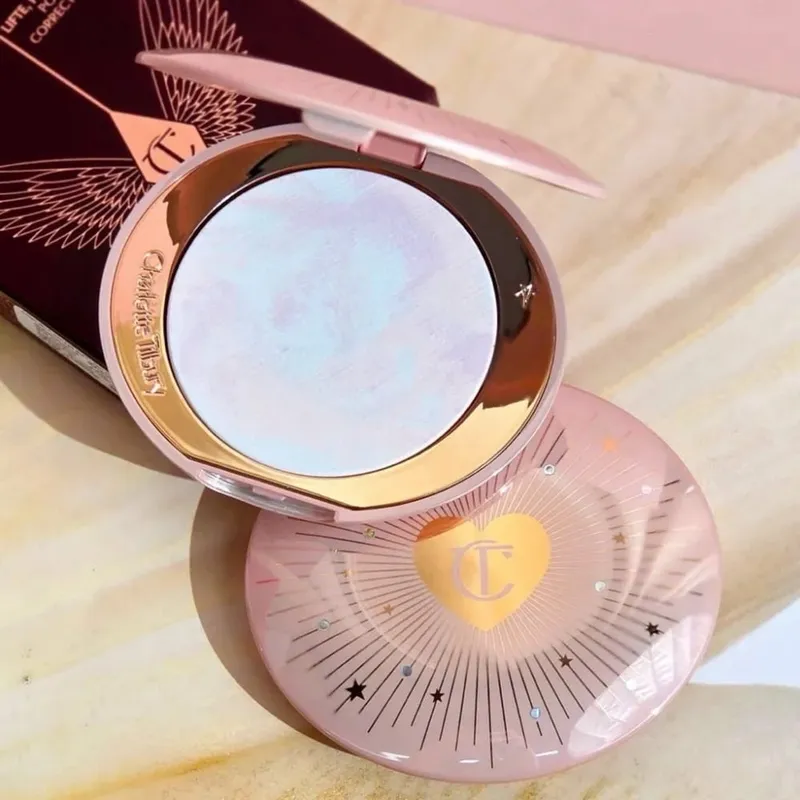 Charlotte Tilbury Airbrush Acabamento impecável Suavização de poros desfocados Maquiagem CT Edição limitada Disco de prata Configuração em pó cosmético — image 2