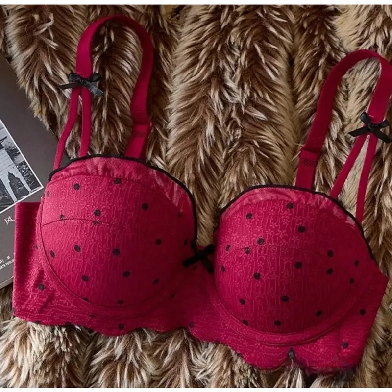 Mulheres rendas demi copo conjunto de sutiã push up pequeno busto suporte superior anti flacidez elegante volta 2 pçs lingerie íntima roupa interior diária — image 5
