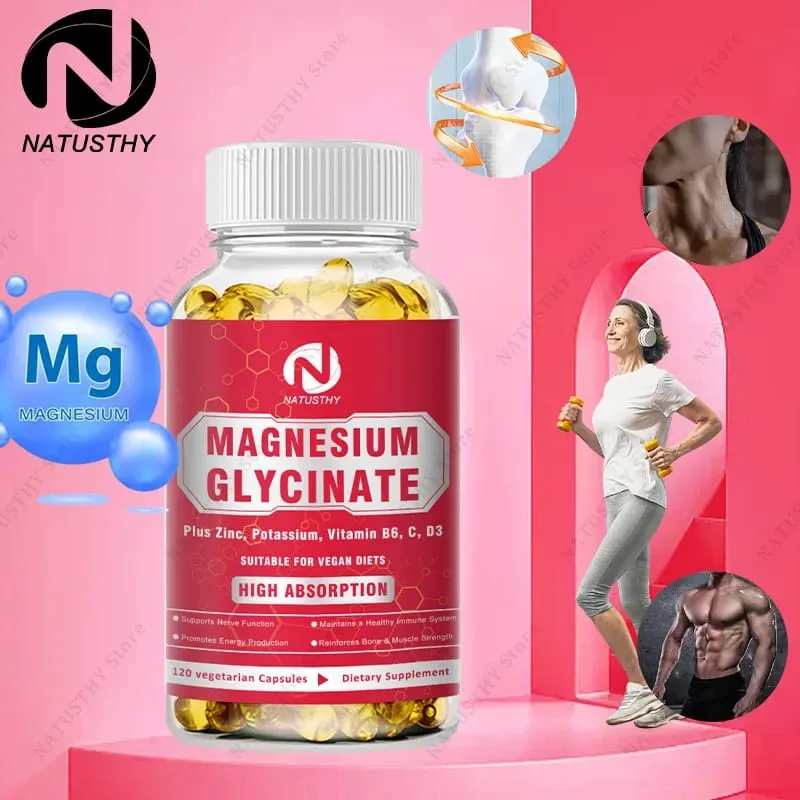 Magnesium Glycinate Capsules with Zinc Potassium for Muscle Heart Bone Immune System Health — image 2