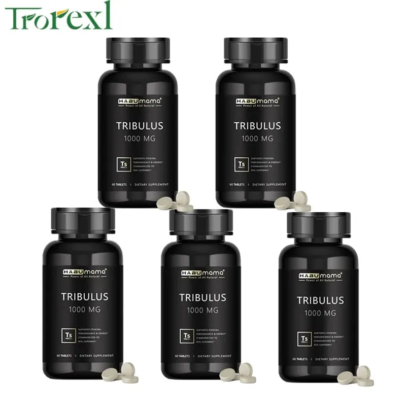 Comprimidos de Tribulus Terrestris de alta pureza, suplemento masculino que aumenta a resistência energética e ação rápida 60 comprimidos
