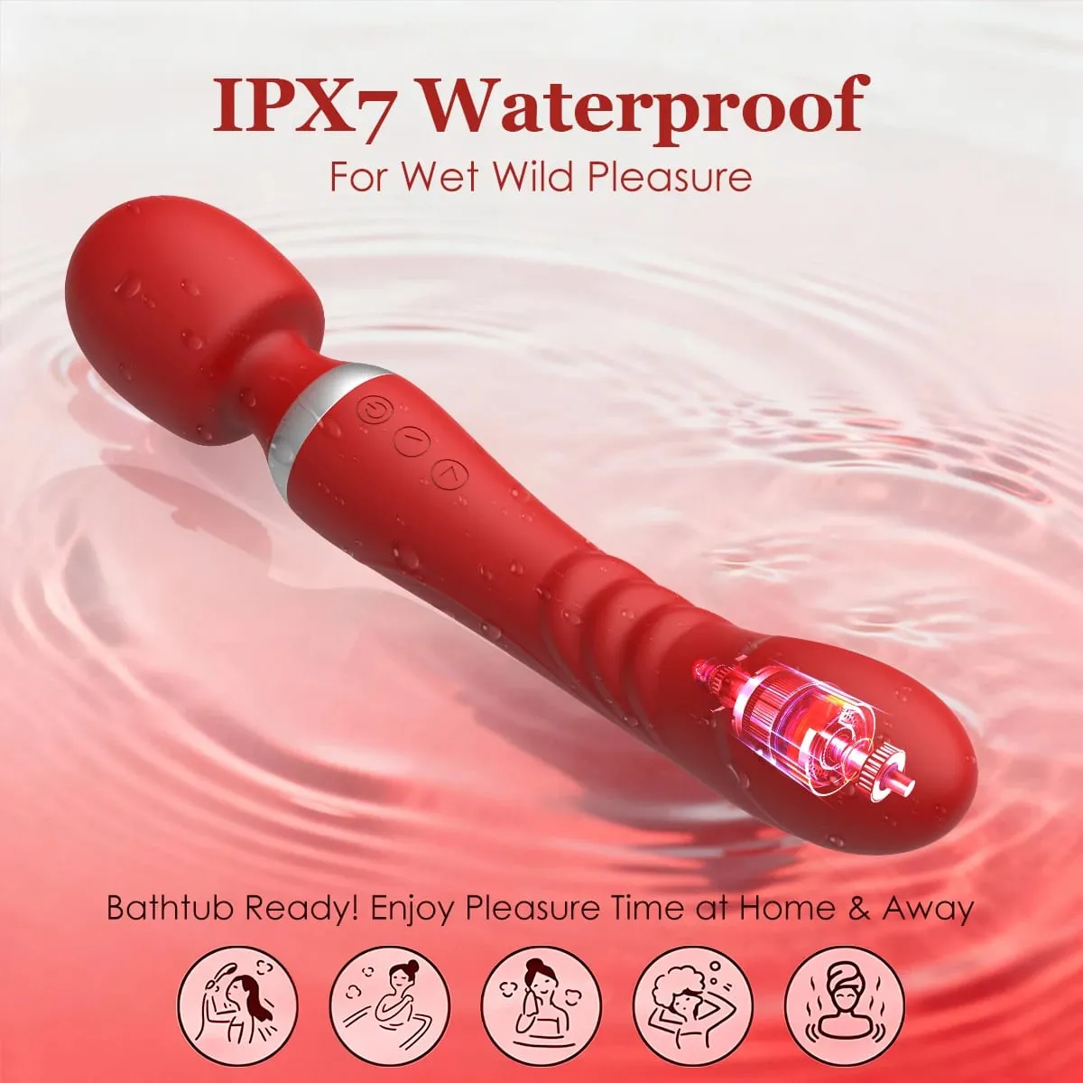 Vibrador av poderoso 2 em 1, varinha para mulheres, 10 modos, estimulador de clitóris, ponto g, massageador vaginal, brinquedos sexuais adultos para mulheres — image 6