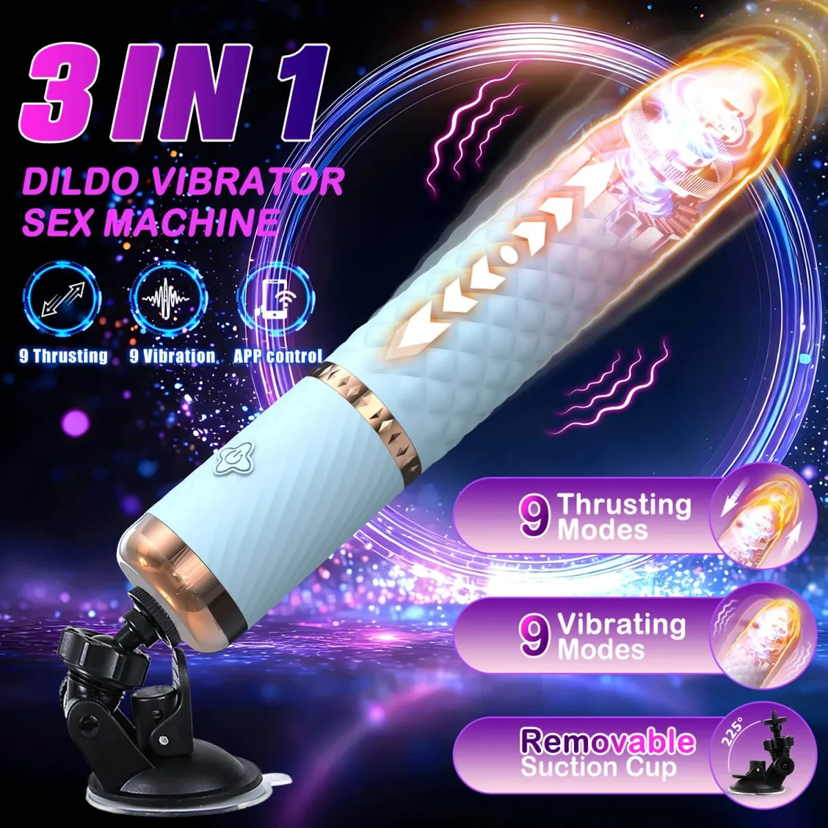 Vibrador realista de impulso telescópico automático, controle por aplicativo, máquina sexual, ponto g, estimulação do clitóris, brinquedos sexuais para mulheres