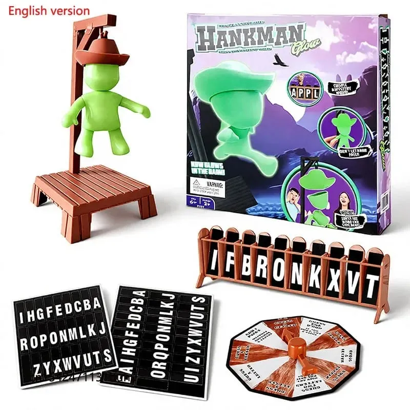Novo cowboy magnético misterioso executor jogo de adivinhação forca colapso mesa jogo de palavras família festa jogo brinquedo de natal