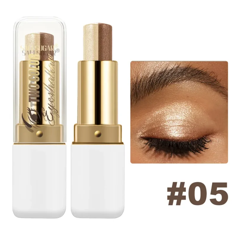 Double Color Eyeshadow Stick Glitter Highlight Shadow Stick Eye Makeup Waterproof Lasting Shimmer Metallic Eyeshadow Makeup — image 8