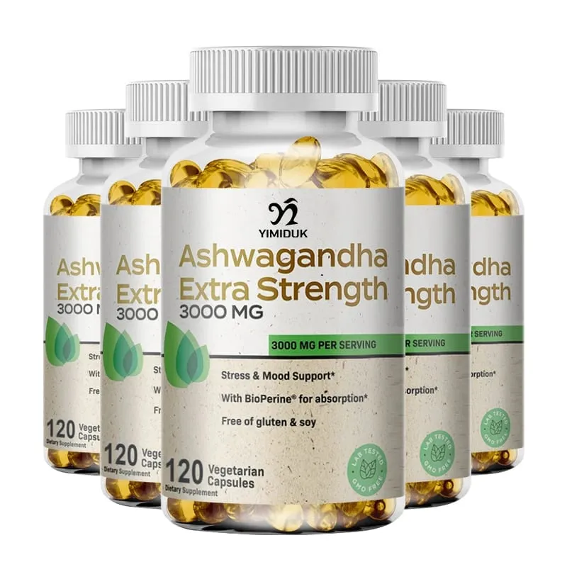 Organic Ashwagandha Root Extract Capsule Ashwagandha Supplement Help Stress Focus Brain Energy Support Sleep Health