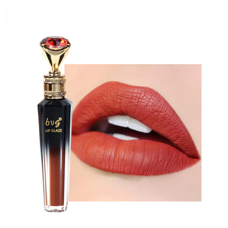 Brilho labial durável, hidratante, à prova d'água, não desbota, copo antiaderente, cor durável, veludo fosco, cosméticos para mulheres