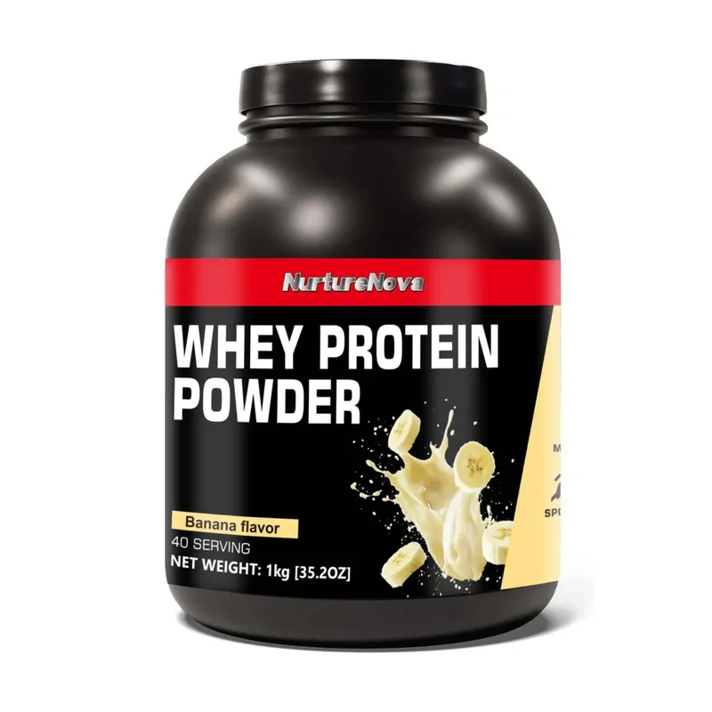 NurtureNova Chocolate Whey Protein Powder com Vitaminas Minerais Taurina para Suporte de Recuperação de Manutenção Muscular 1kg 40 Porções