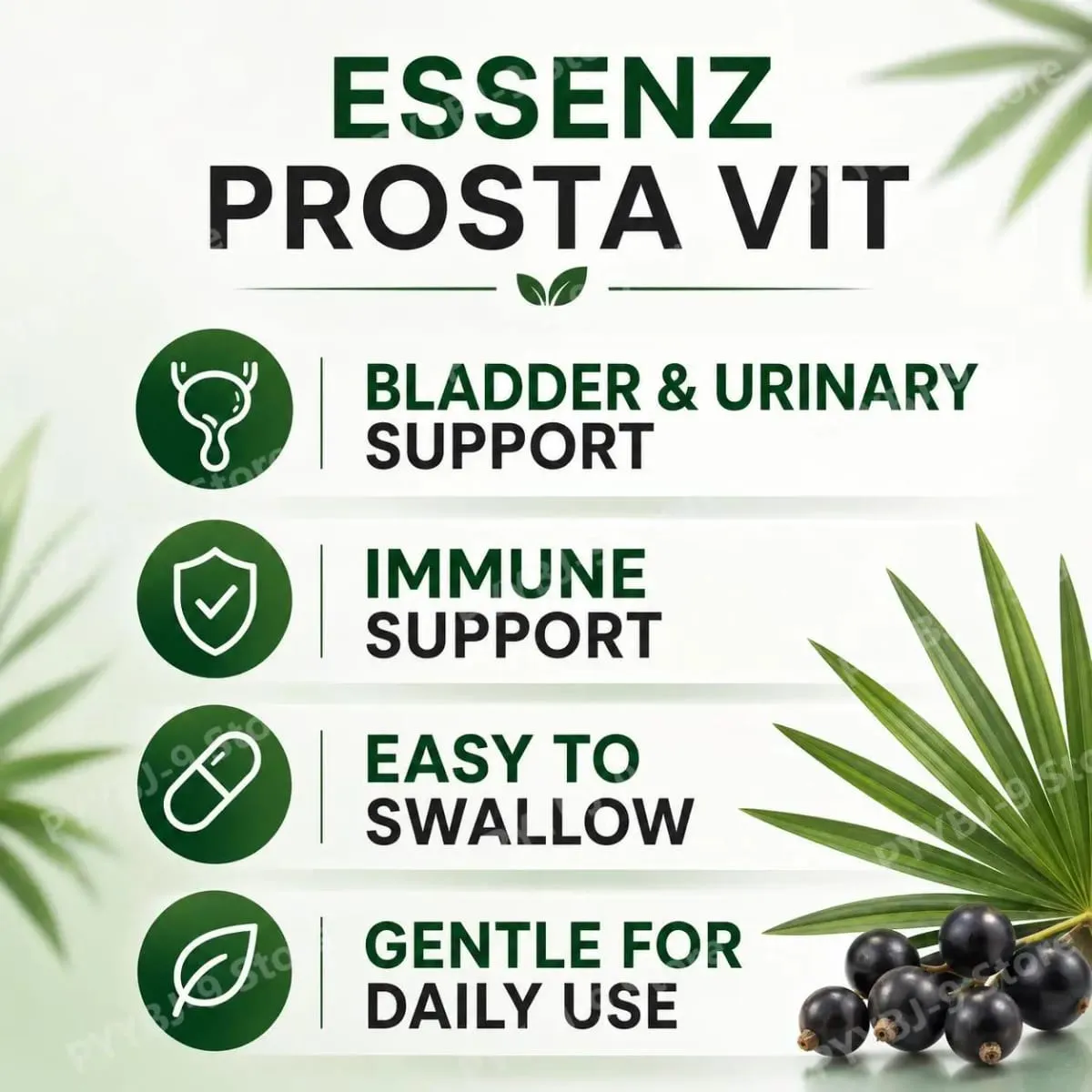 Googeer Prosta Vit Essenz Cápsulas para Homens Suporte à Saúde da Bexiga e do Trato Urinário com Zinco Vitamina B6 Saw Palmetto 60 Contagem