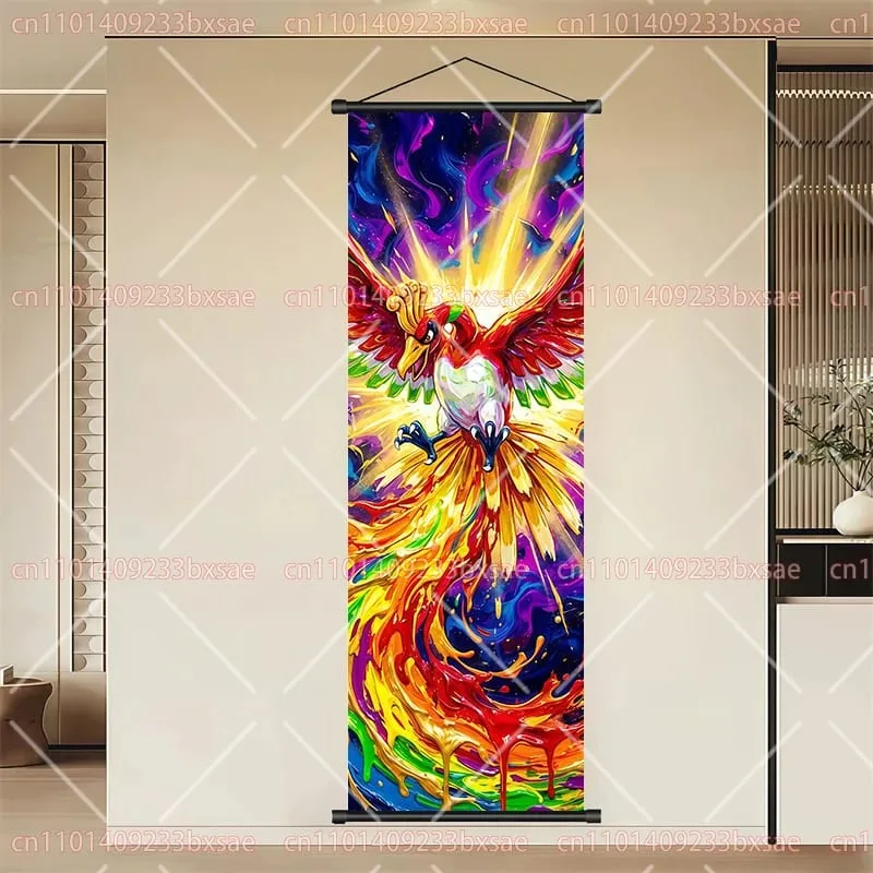 Pokémon anime hd rolagem pintura eevee pikachu suicune charizard mewtwo fundo arte da parede decoração cartaz presente das crianças