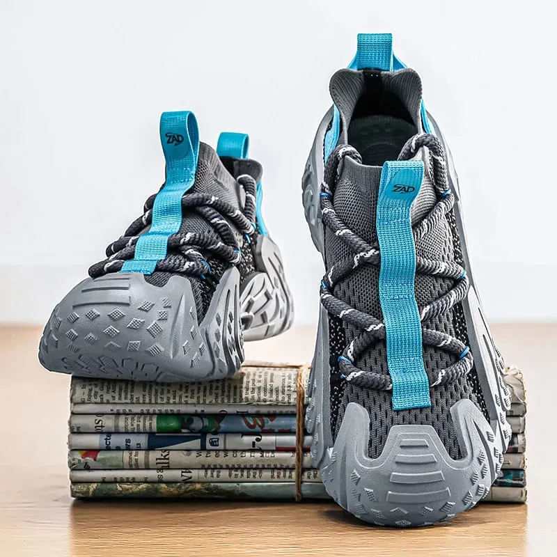 Perforated Vent Mesh Mens Light Summer Sneakers Soft Foam Anti Abrasion Flexible Outsole Outdoor Daily Shoes