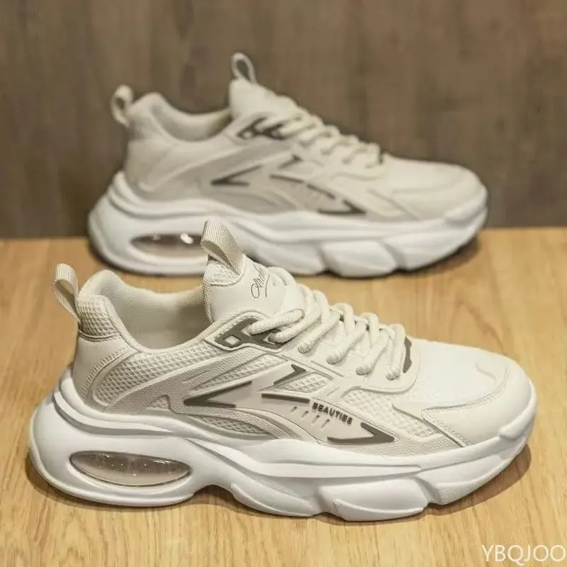 Moda versátil primavera outono novo explosivo sola grossa sapatos masculinos casuais confortáveis ​​sapatos esportivos aumentando a altura
