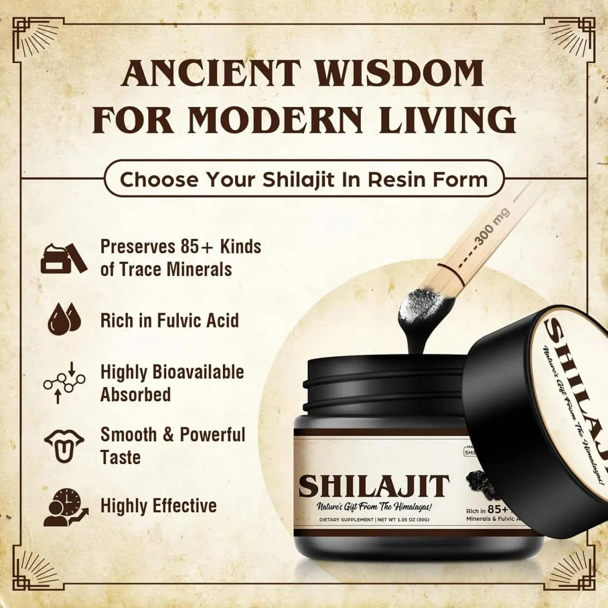 Organic Shilajit Pure Himalayan Organic Shilajit Resin with 85+ Trace Minerals & Fulvic Acid for Energy Immune Support - 600mg — image 3