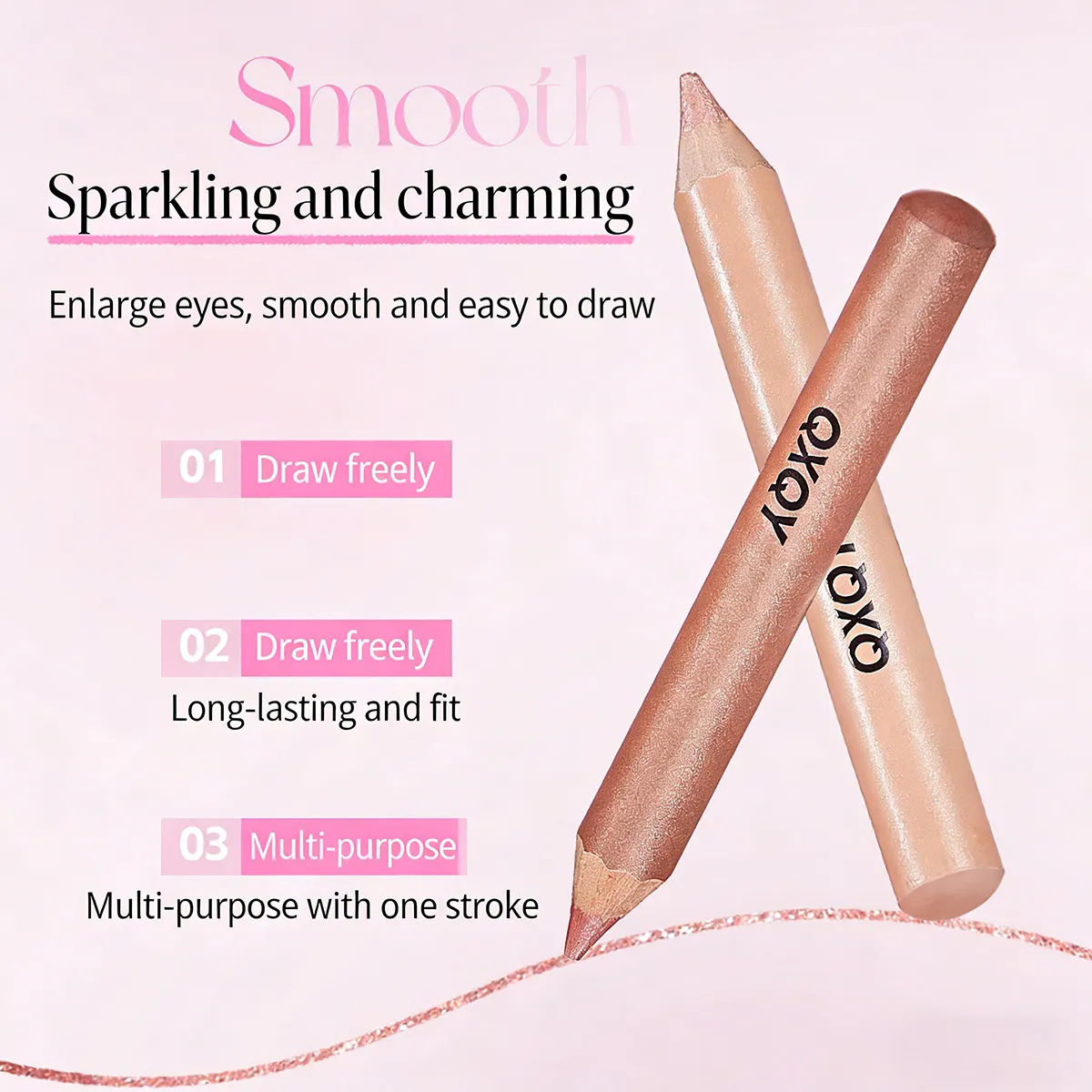 Caneta iluminadora sob os olhos 3D, à prova d'água, resistente a manchas, de longa duração, multiuso, iluminador