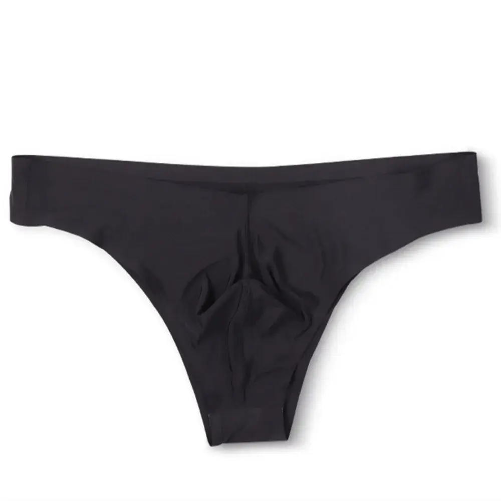 Summer Men's Seamless Ice Silk Briefs Comfortable Cool Breathable Low-waist Plus Size Underwear U-shaped Convex Shorts
